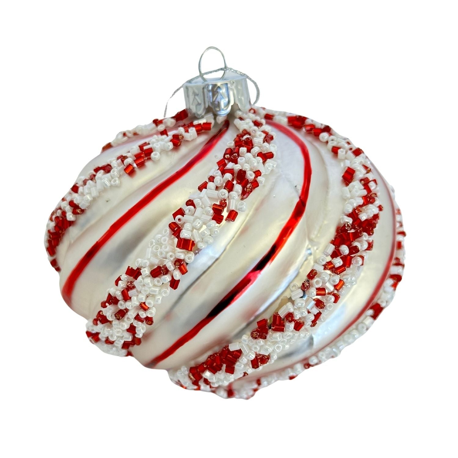 Silver Red Drop Hanging - 6 Pack