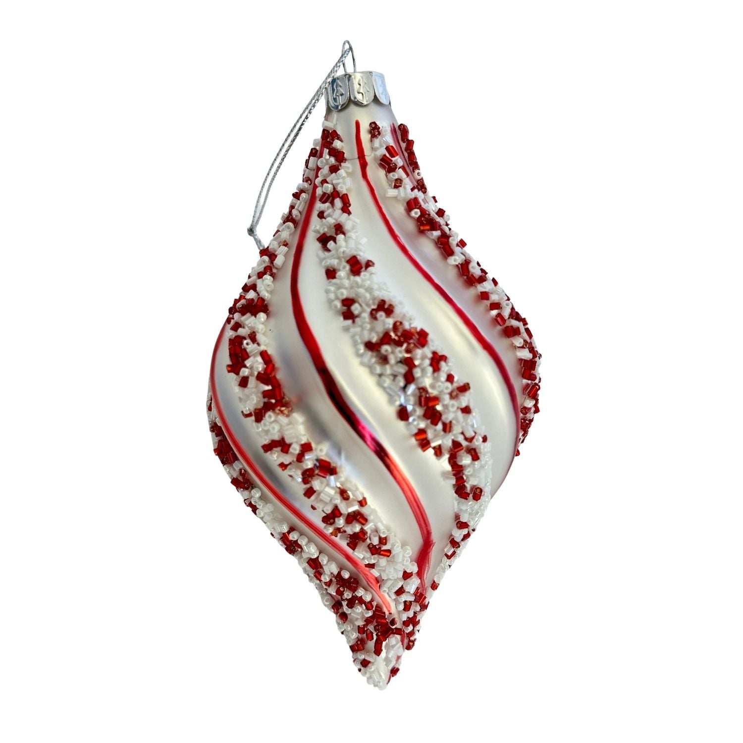 Silver Red Long Drop Hanging - 6 Pack