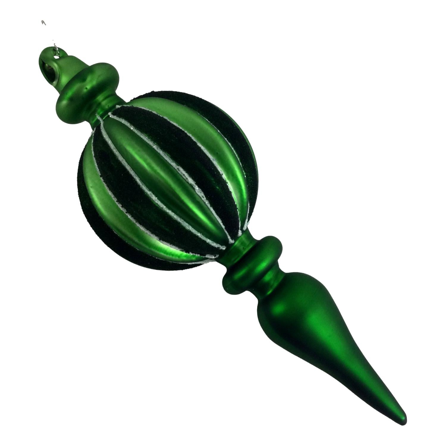 Green Striped Finial Hanging - 6 Pack