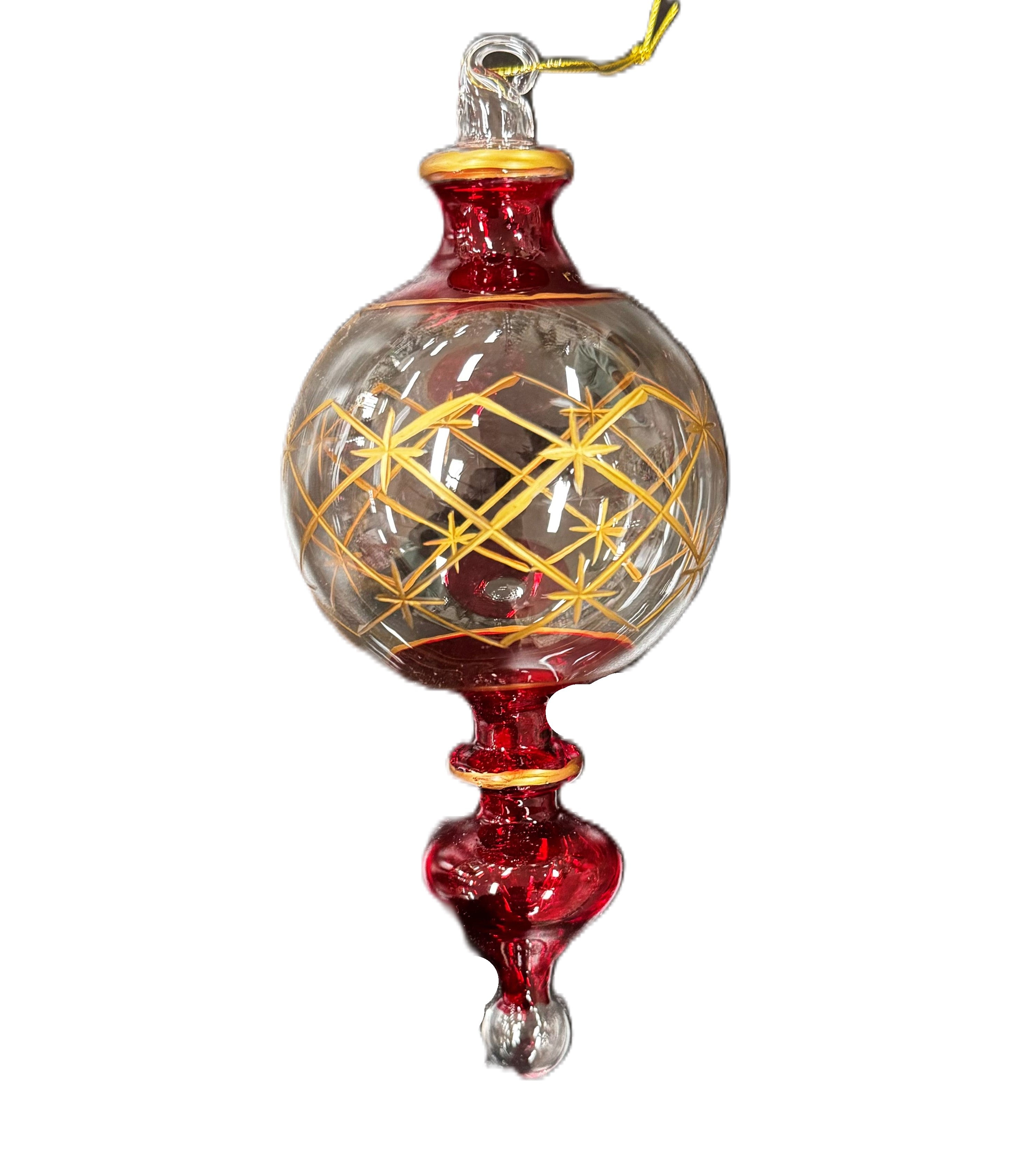 Red Lantern Finial Hanging - 6 Pack