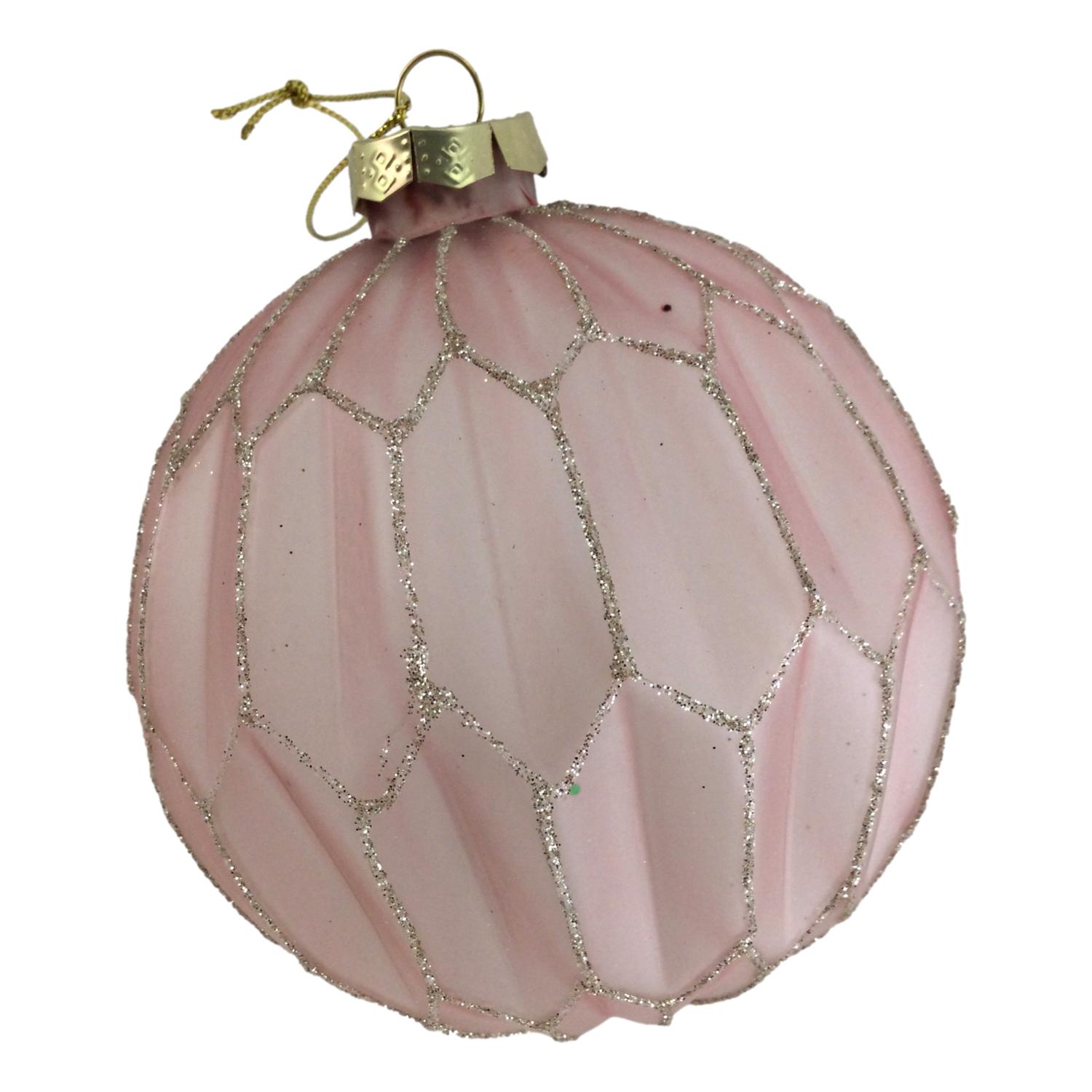 Pink Gold Fine Line Ball Hanging - 6 Pack
