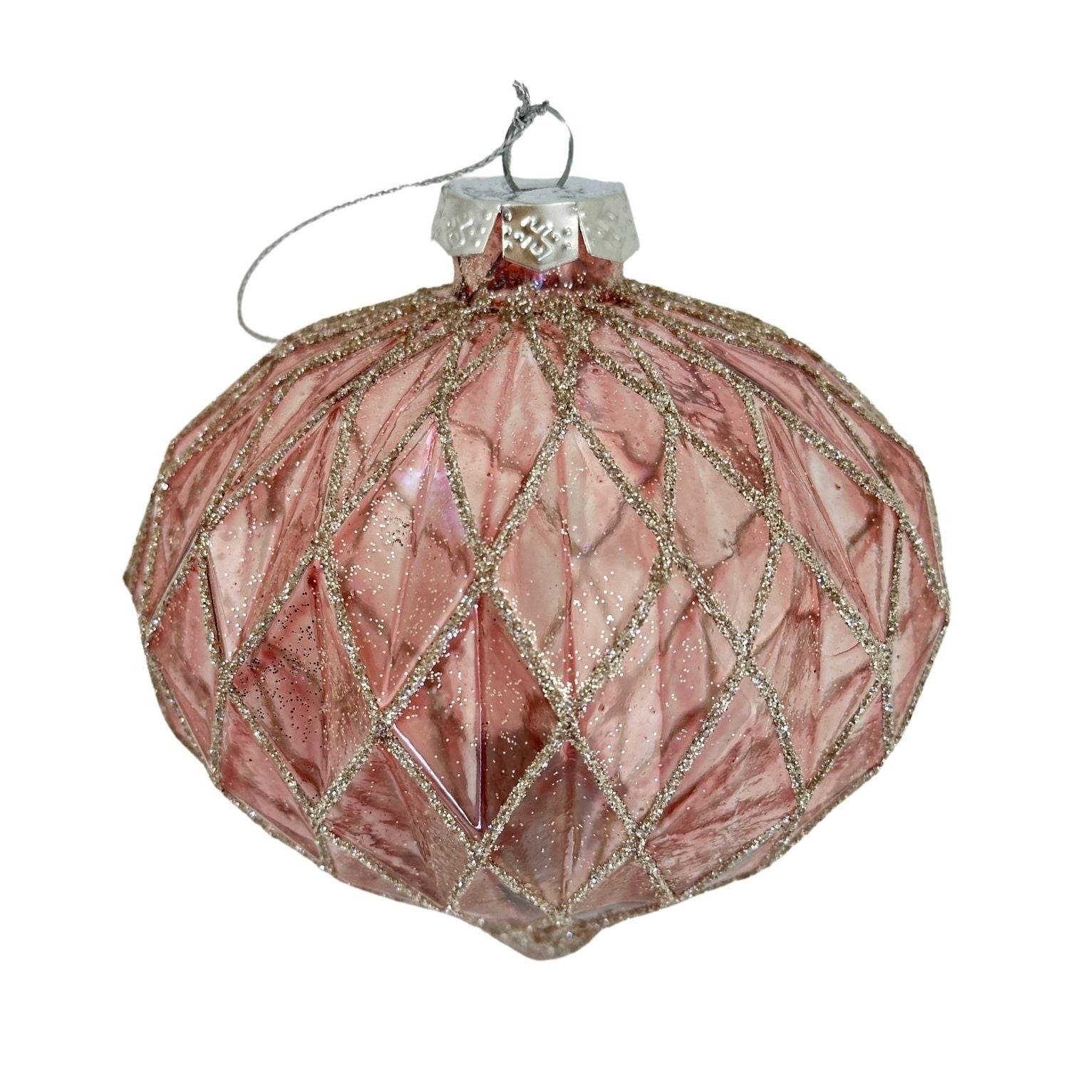 Pink Gold Honeycombe Drop Hanging - 6 Pack