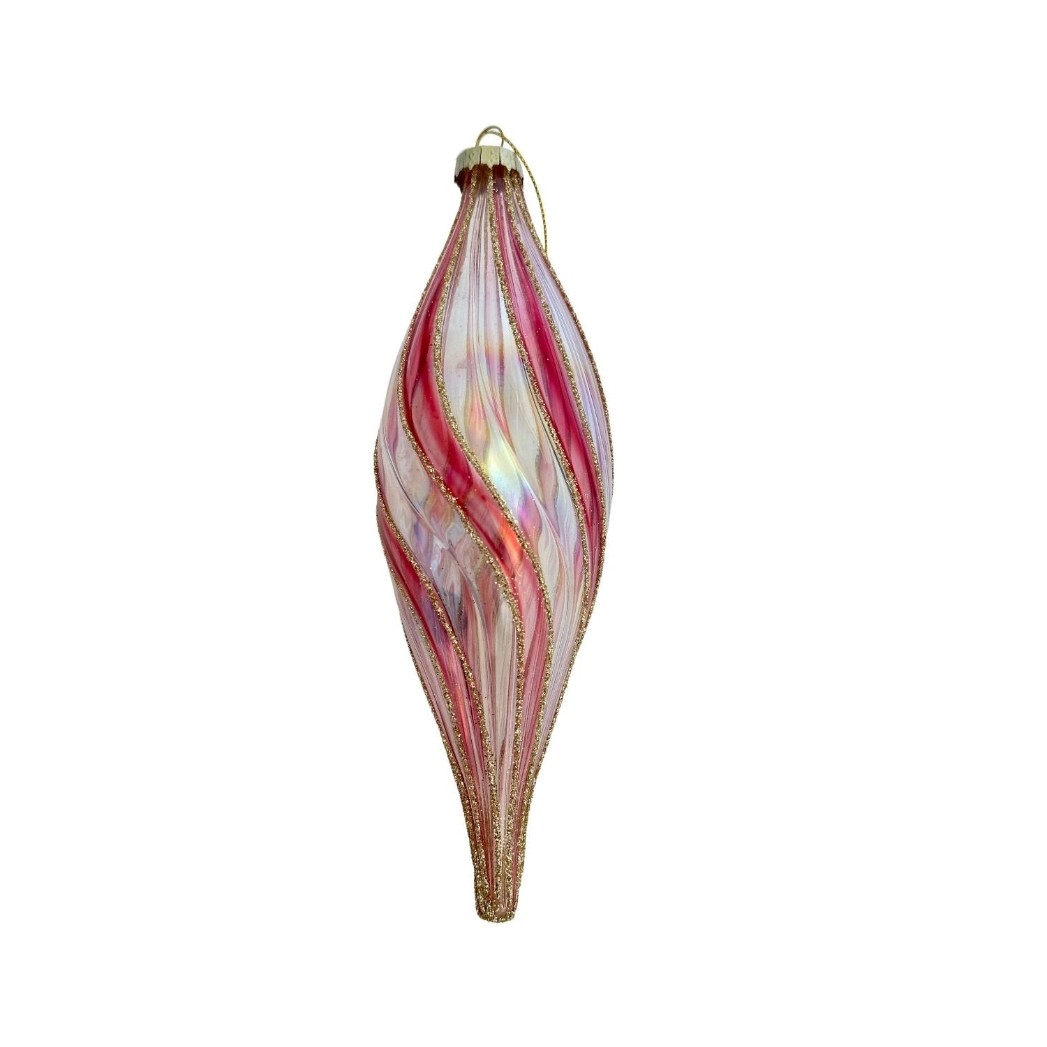 Clear Pink Sleek Long Drop Hanging - 6 Pack