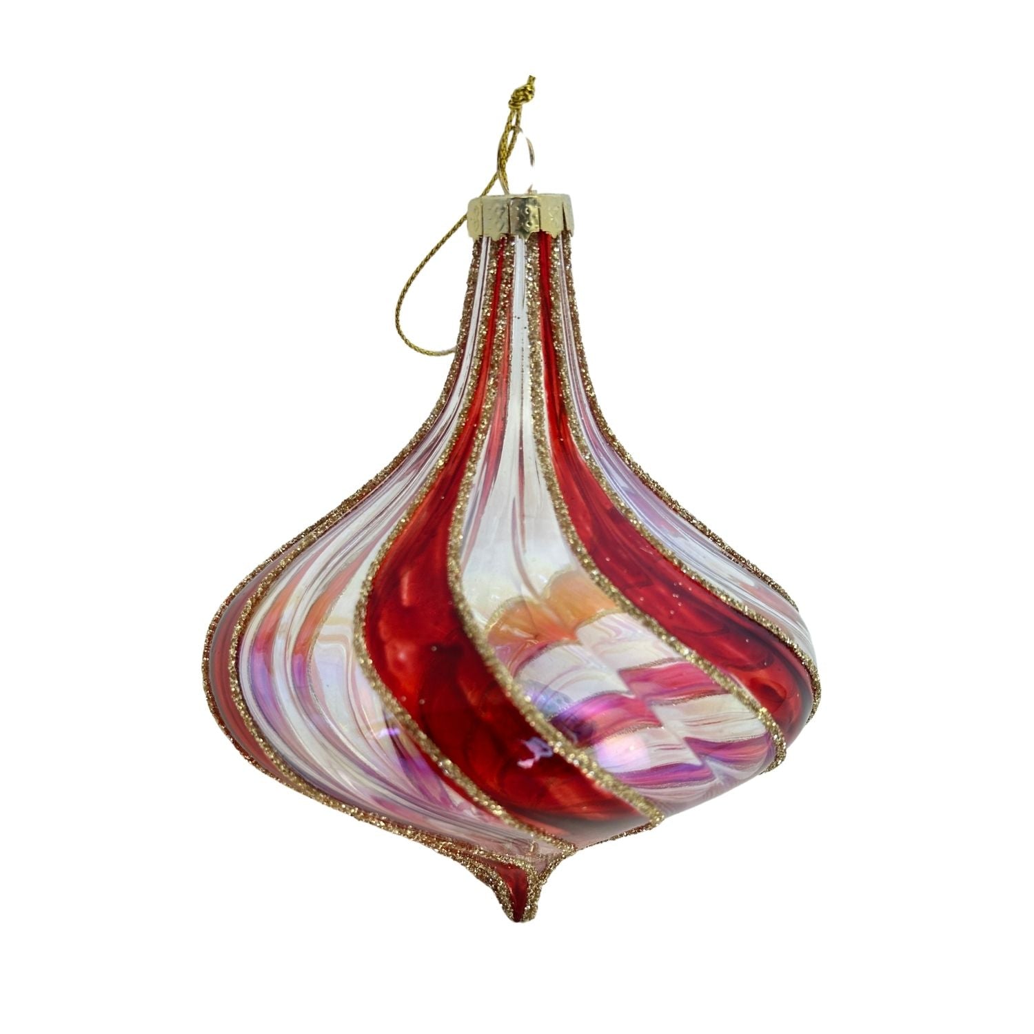 Red Swirl Hanging Ornament - 6 Pack