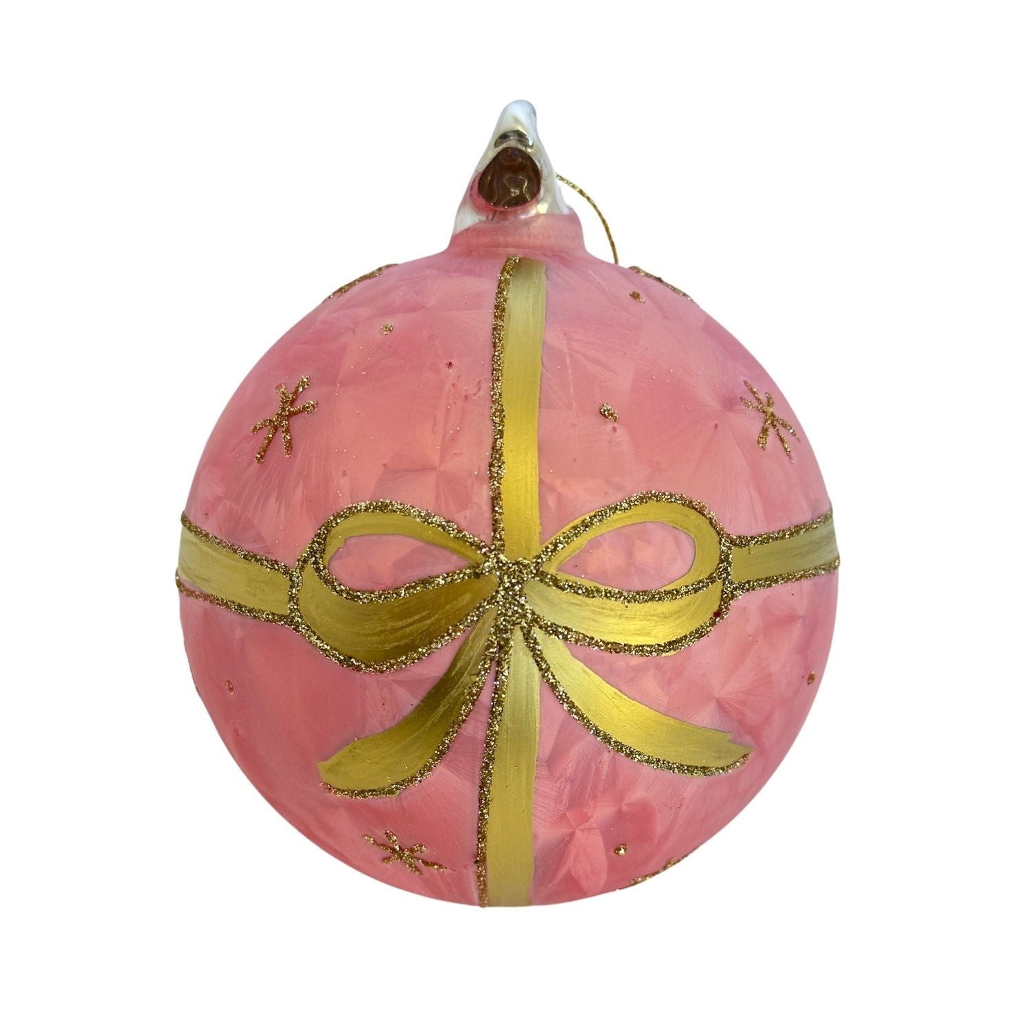 Pink Bow Ball Hanging - 6 Pack
