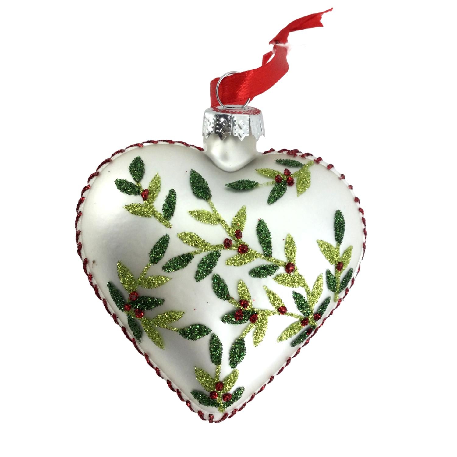 Holly Heart Bauble - 6 Pack