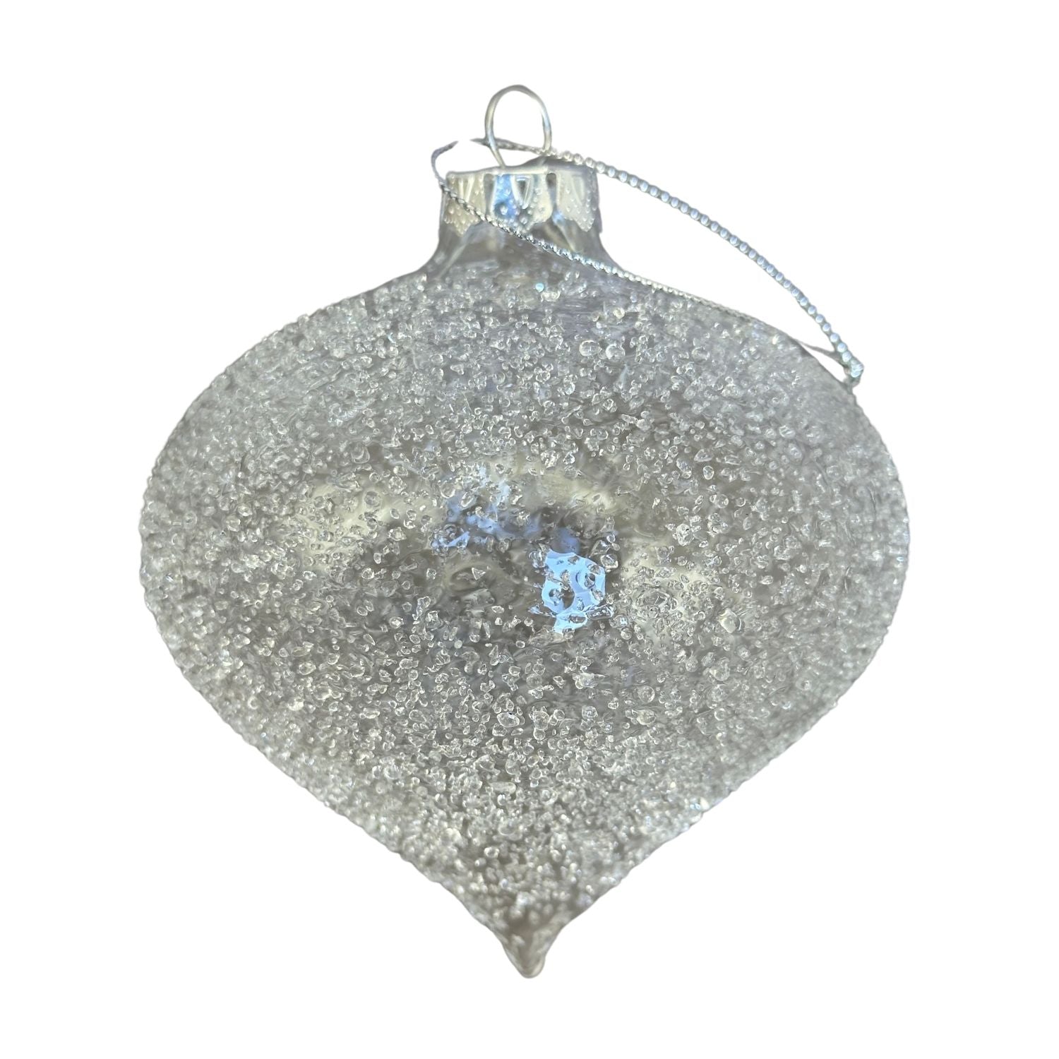 15cm Iridescent Clear Drop Hanging - 6 Pack