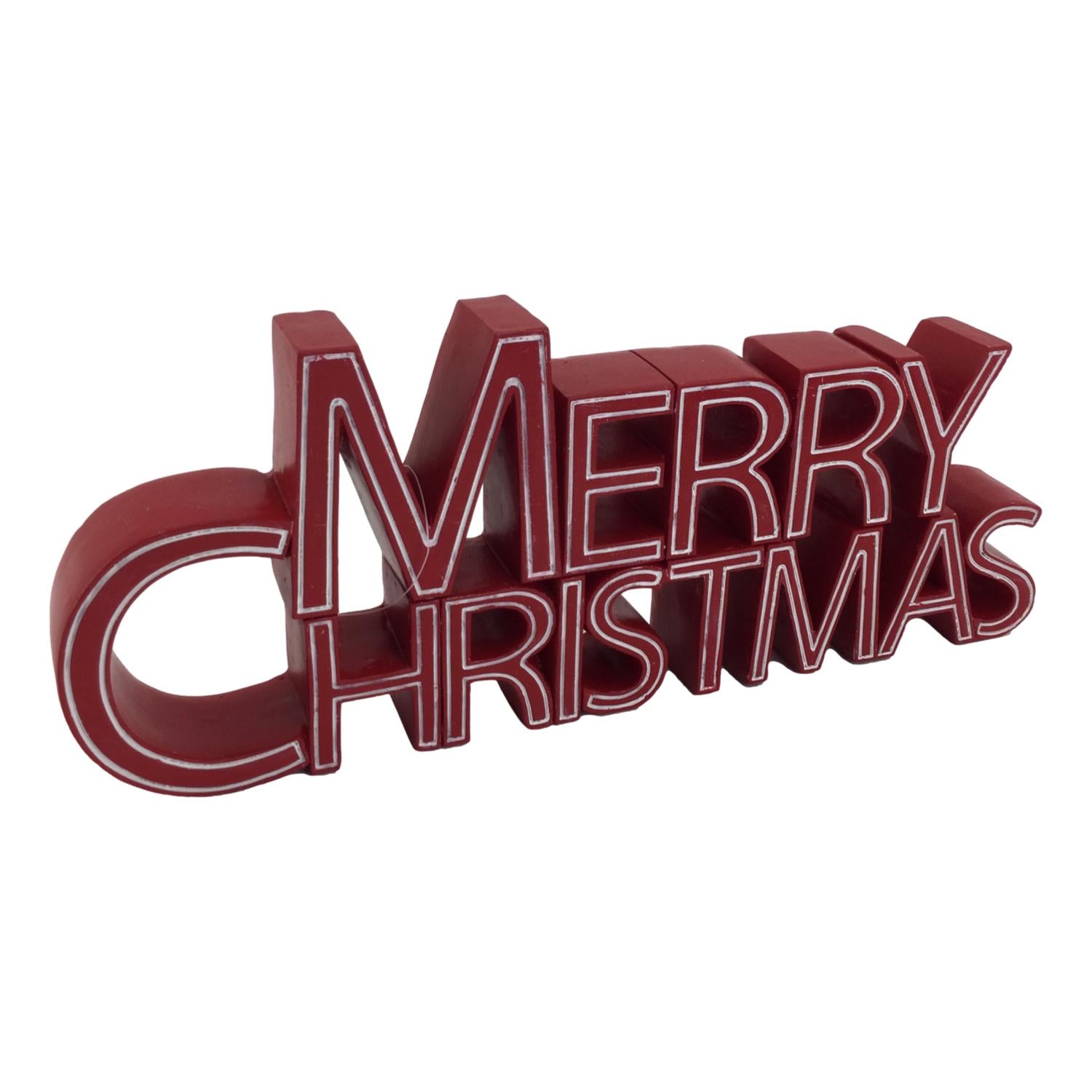 Festive Merry Christmas Freestanding Decor