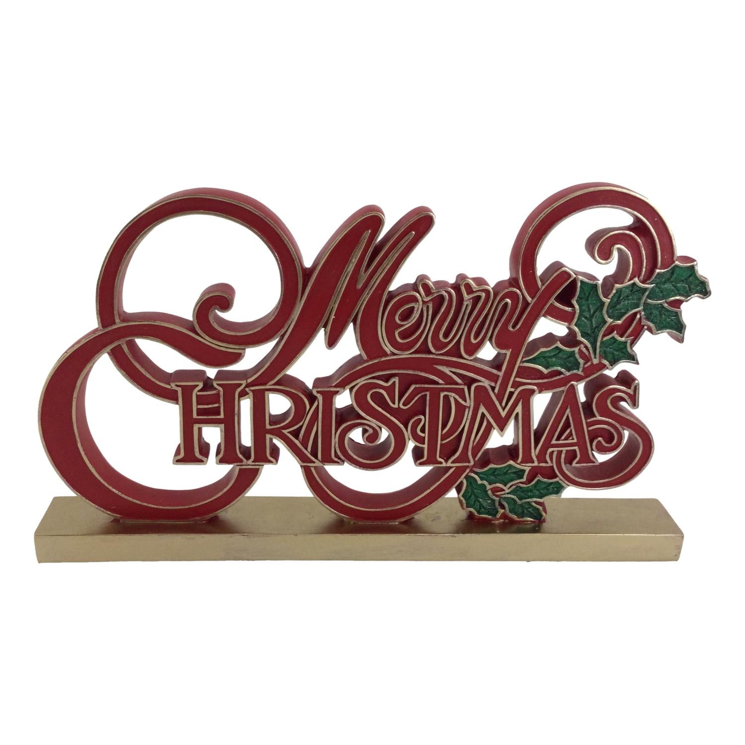 Classic Script Merry Christmas Freestanding Sign