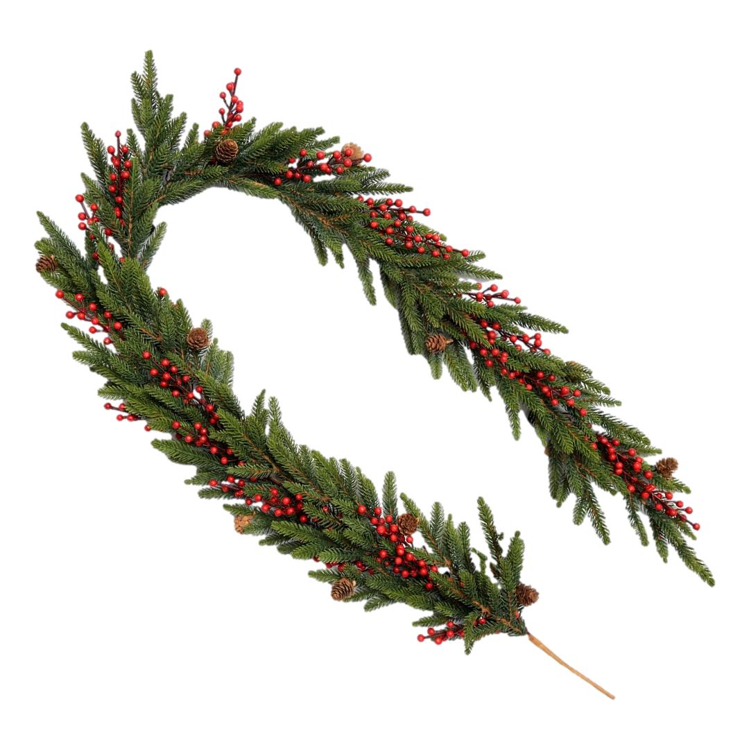 Green Red Berry Garland