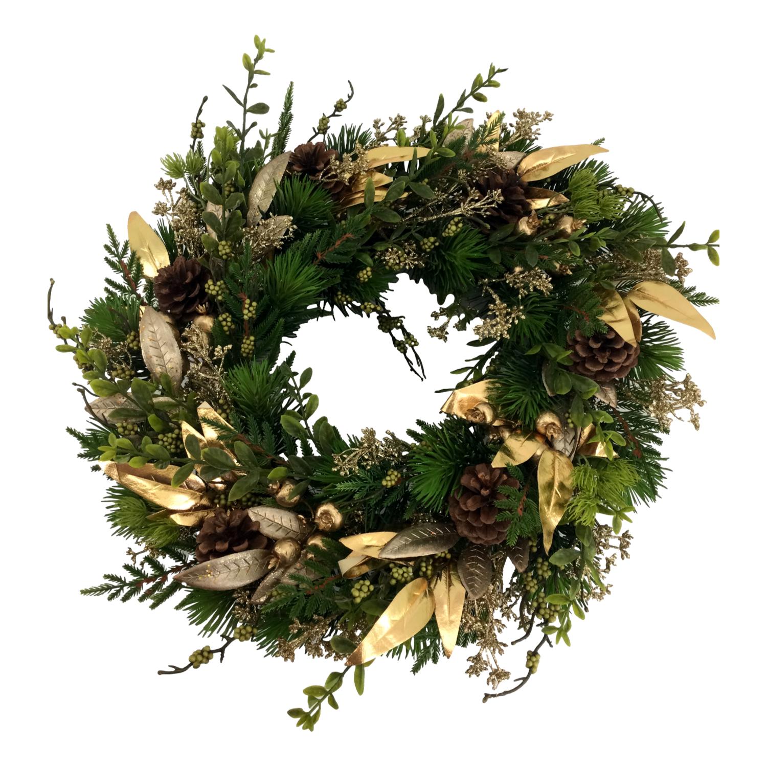 Forest & Gold Leaf Wreath
