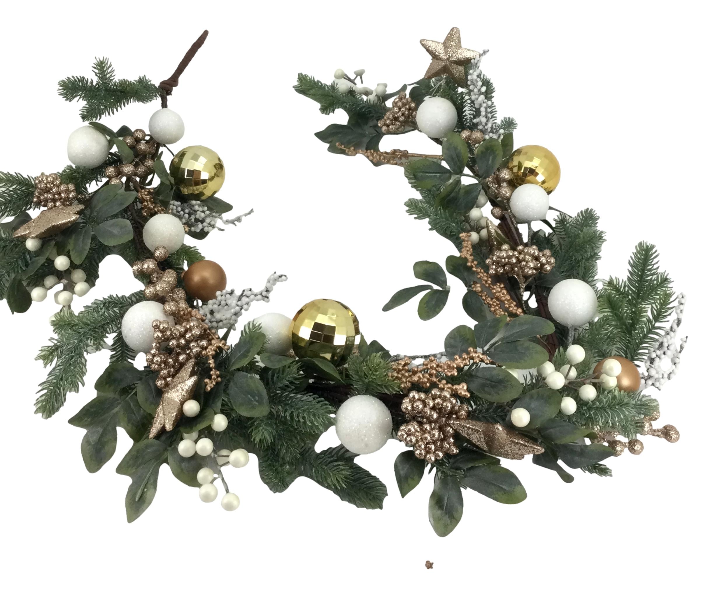 Garland Green Gold White Balls