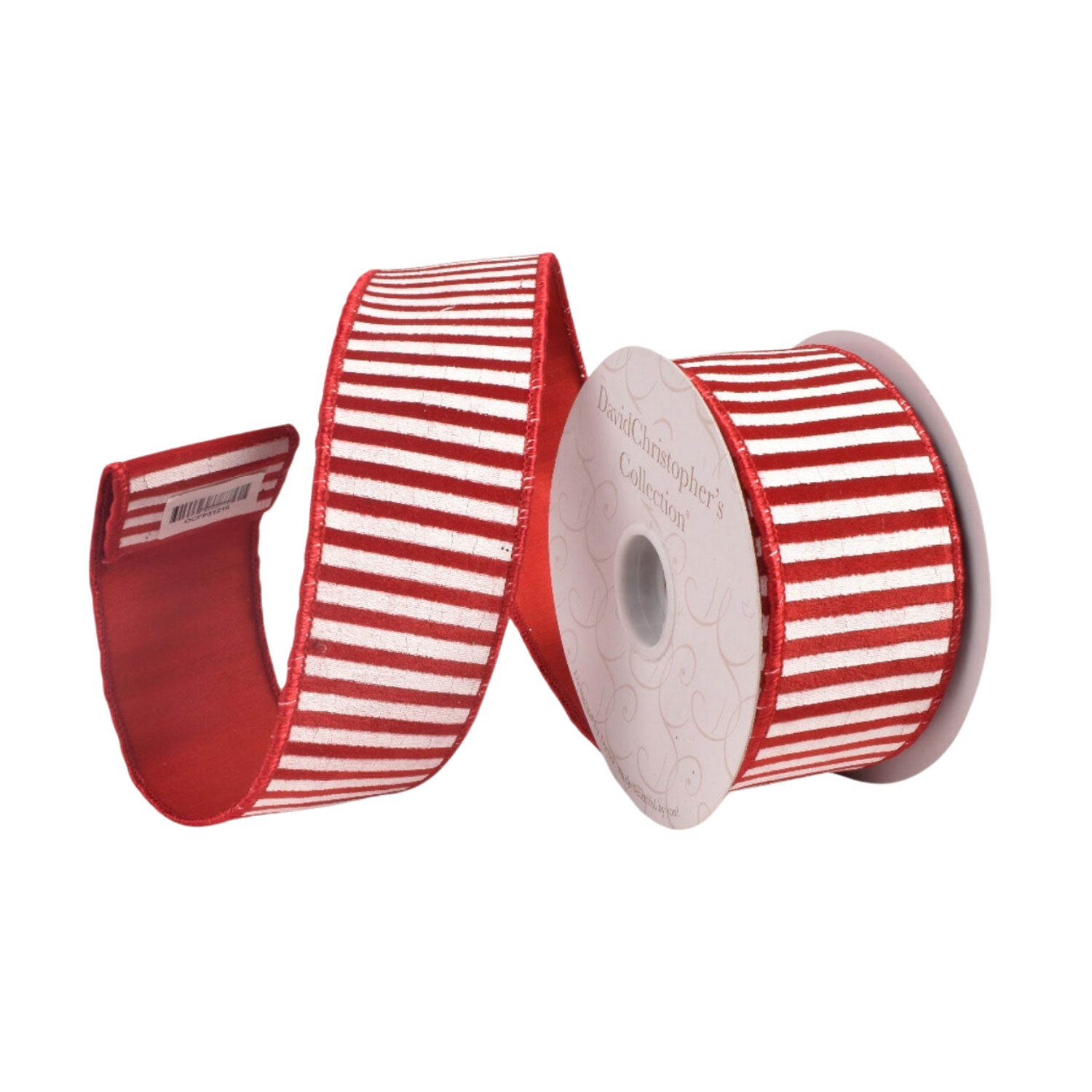 Red Velvet & White Cracked White Ribbon