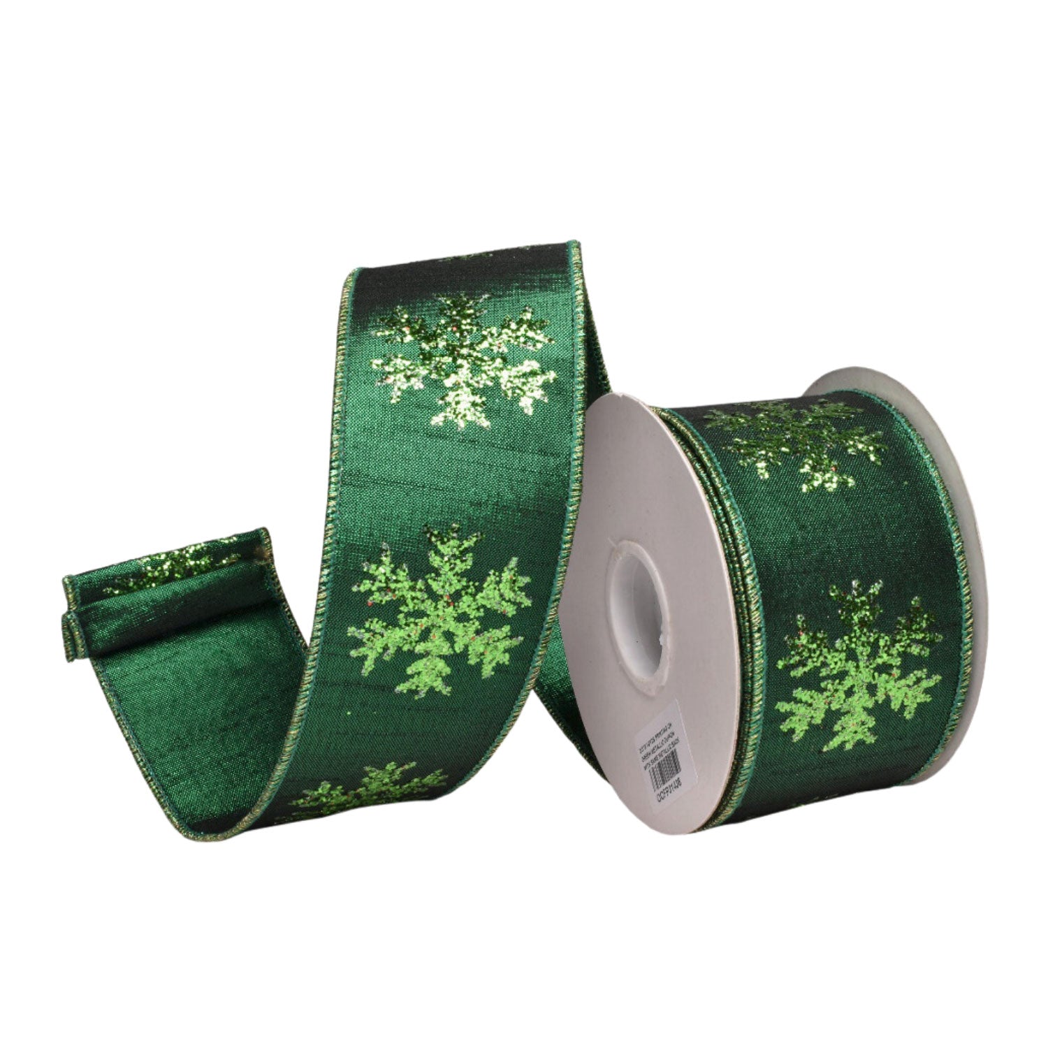 Green Glitter Snowflake Ribbon