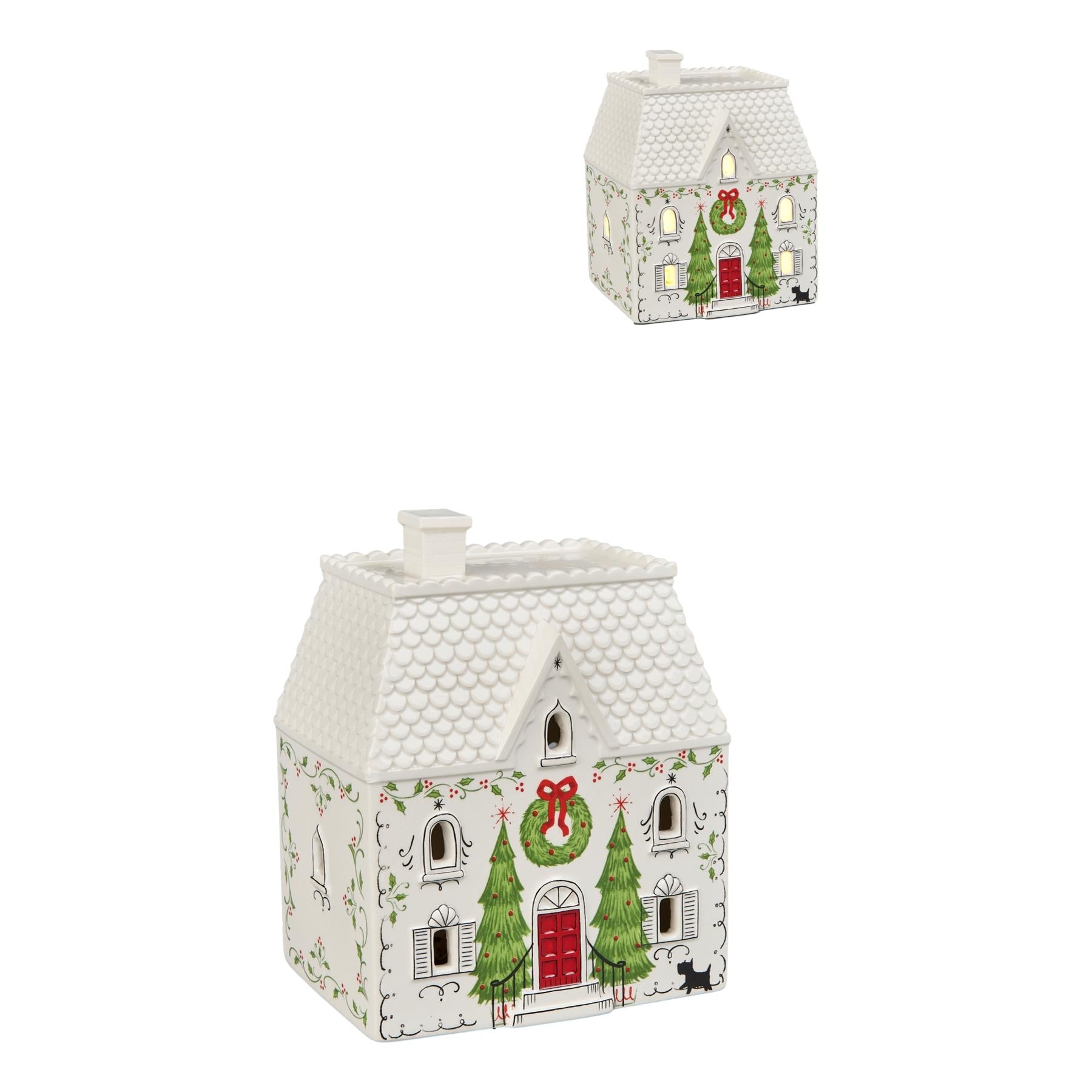 17cm LED White Roof Xmas House