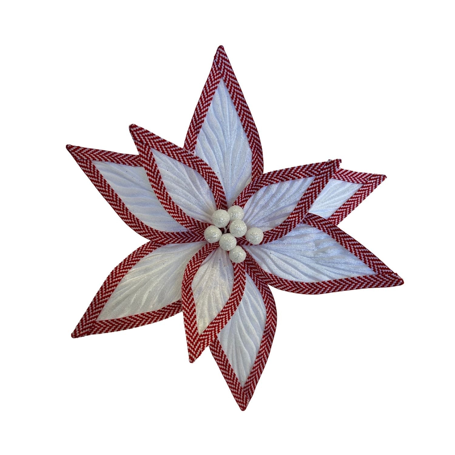 White Red Poinsettia - 6 Pack