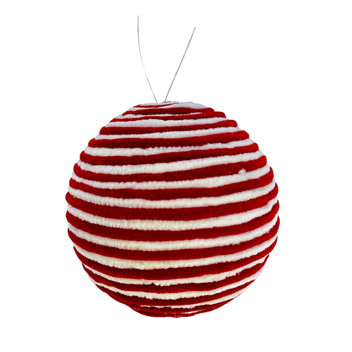 16cm Red White Ball Hanging - 6 Pack