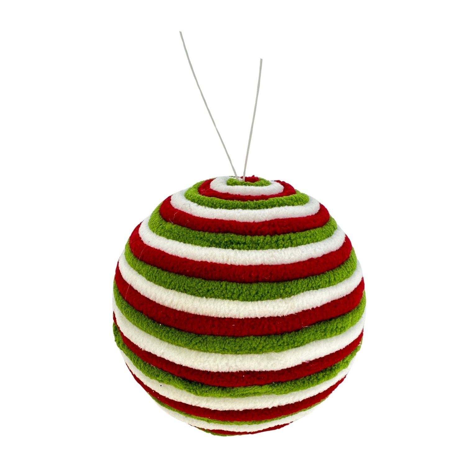 12cm Red White Green Ball Hanging - 6 Pack