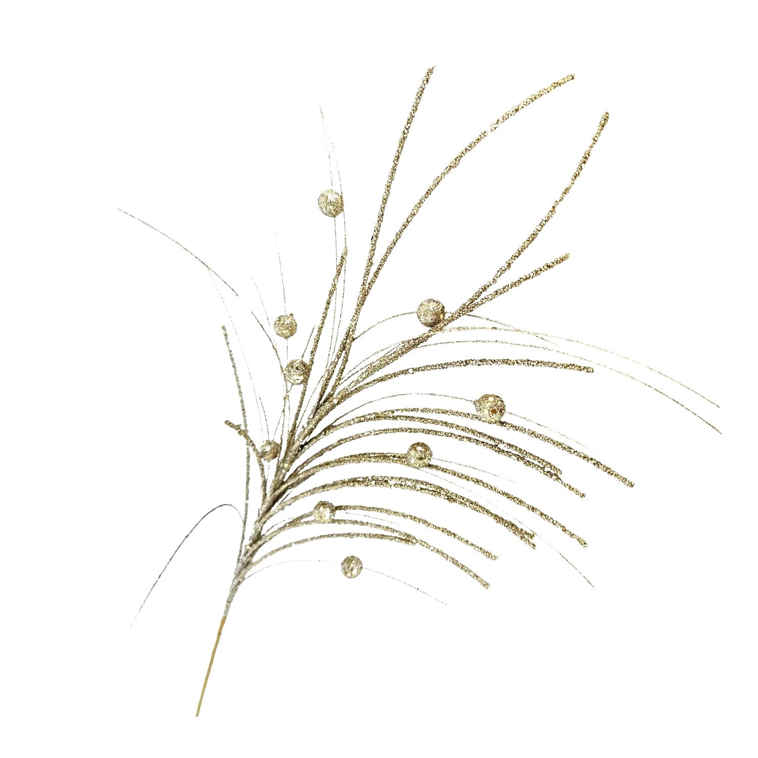 Gold Feather Ball  Spray - 6 Pack