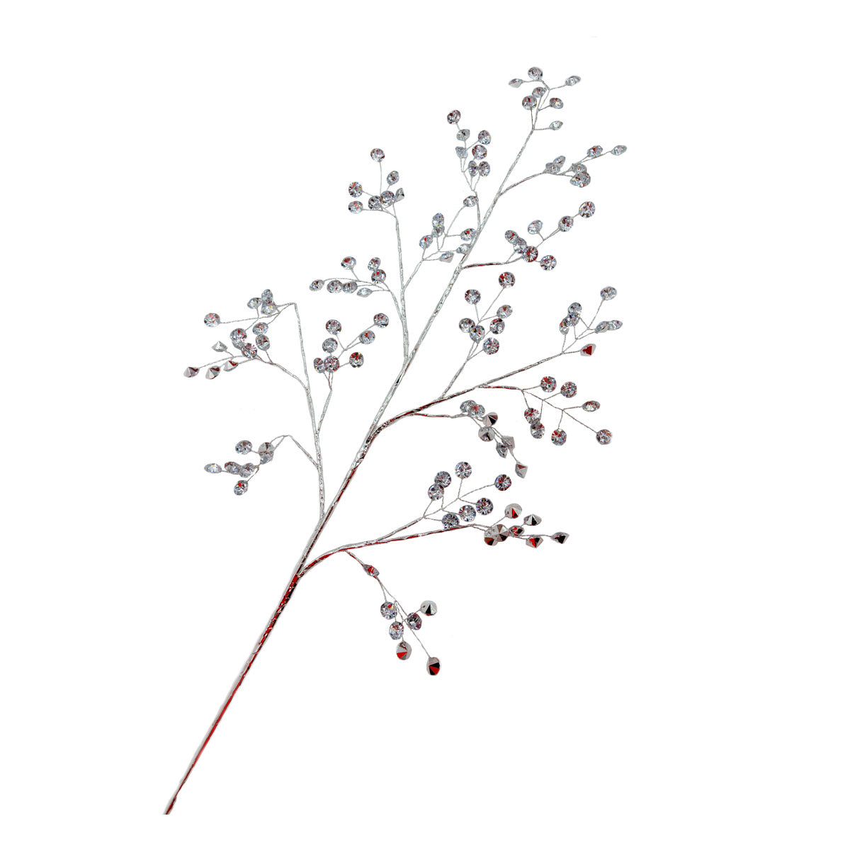 Silver Beaded Leaf Spray - 6 Pack