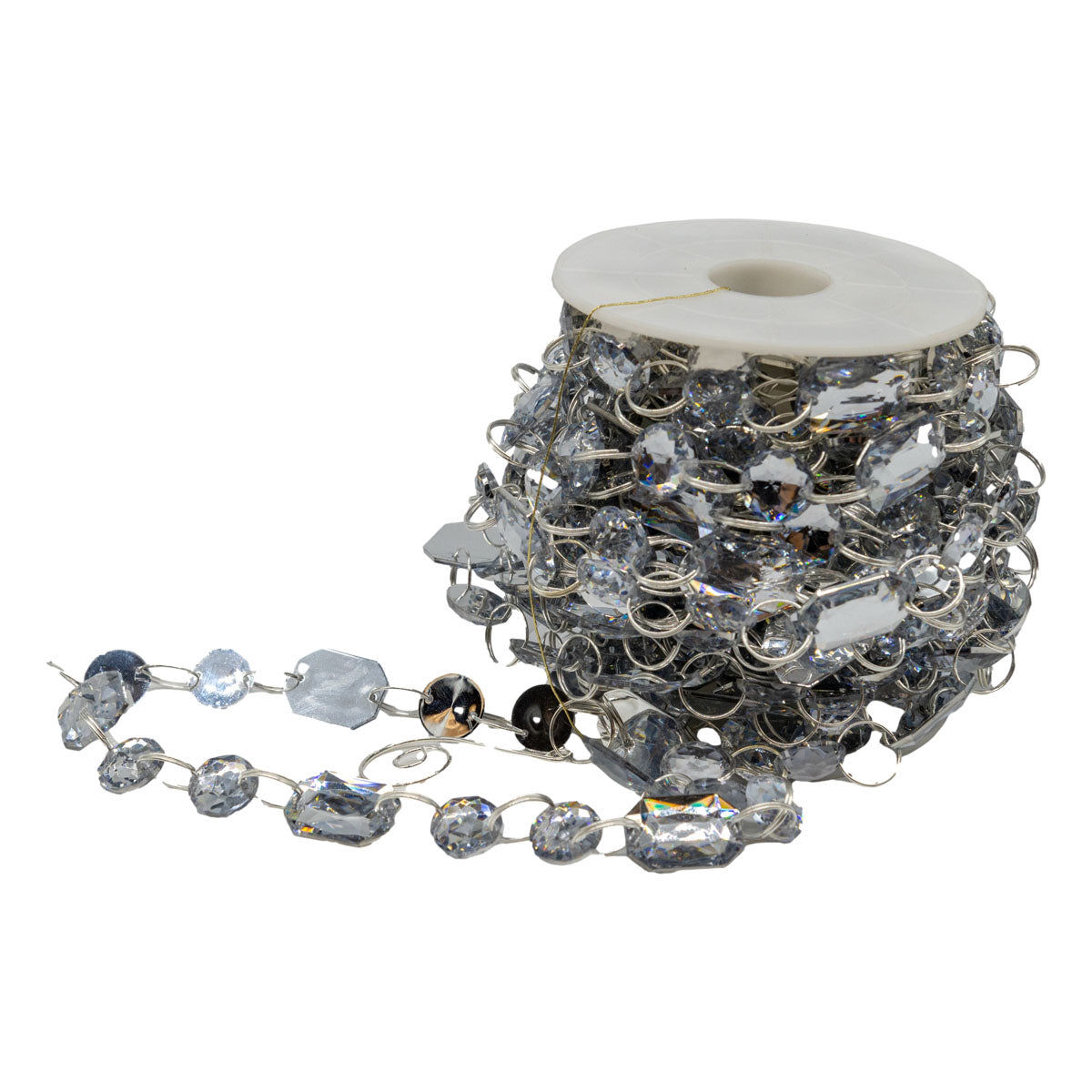 9M Silver Acrylic Crystal Garland