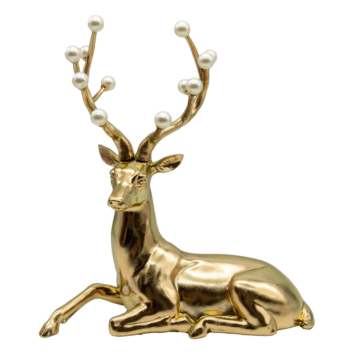 Pearl Gold Sitting Deer