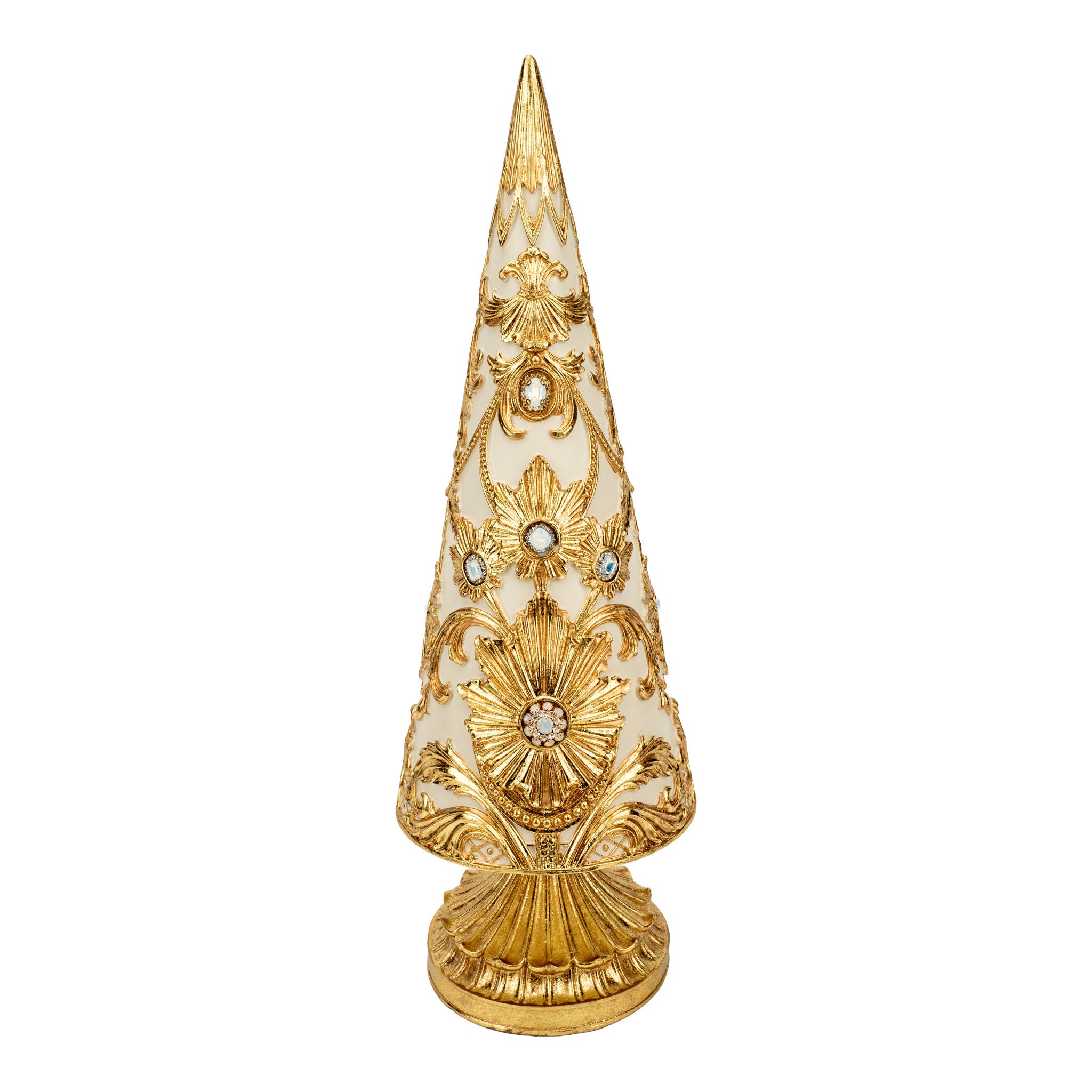 Ivory Gold Damask Christmas Tree
