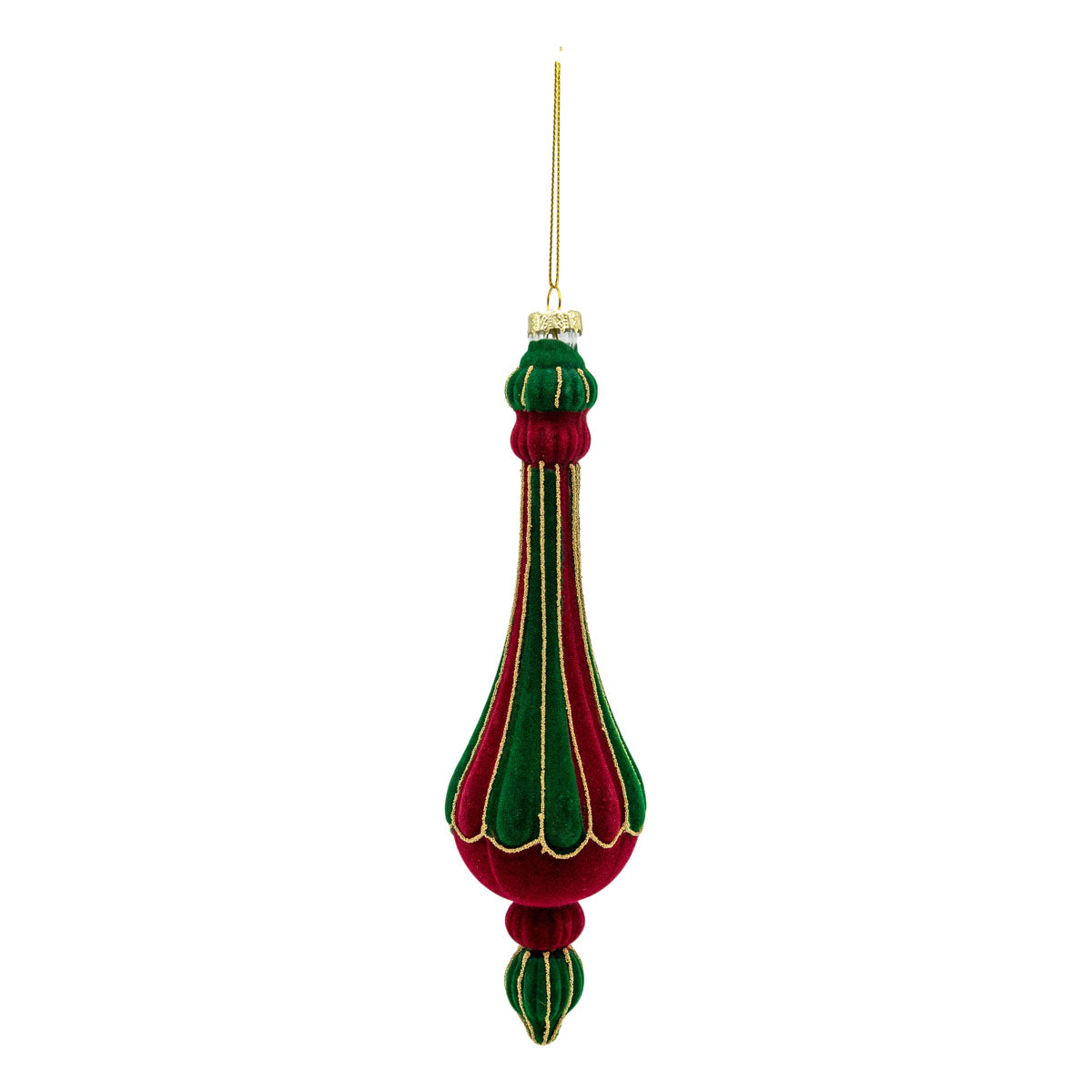 Red & Green Velvet Finial