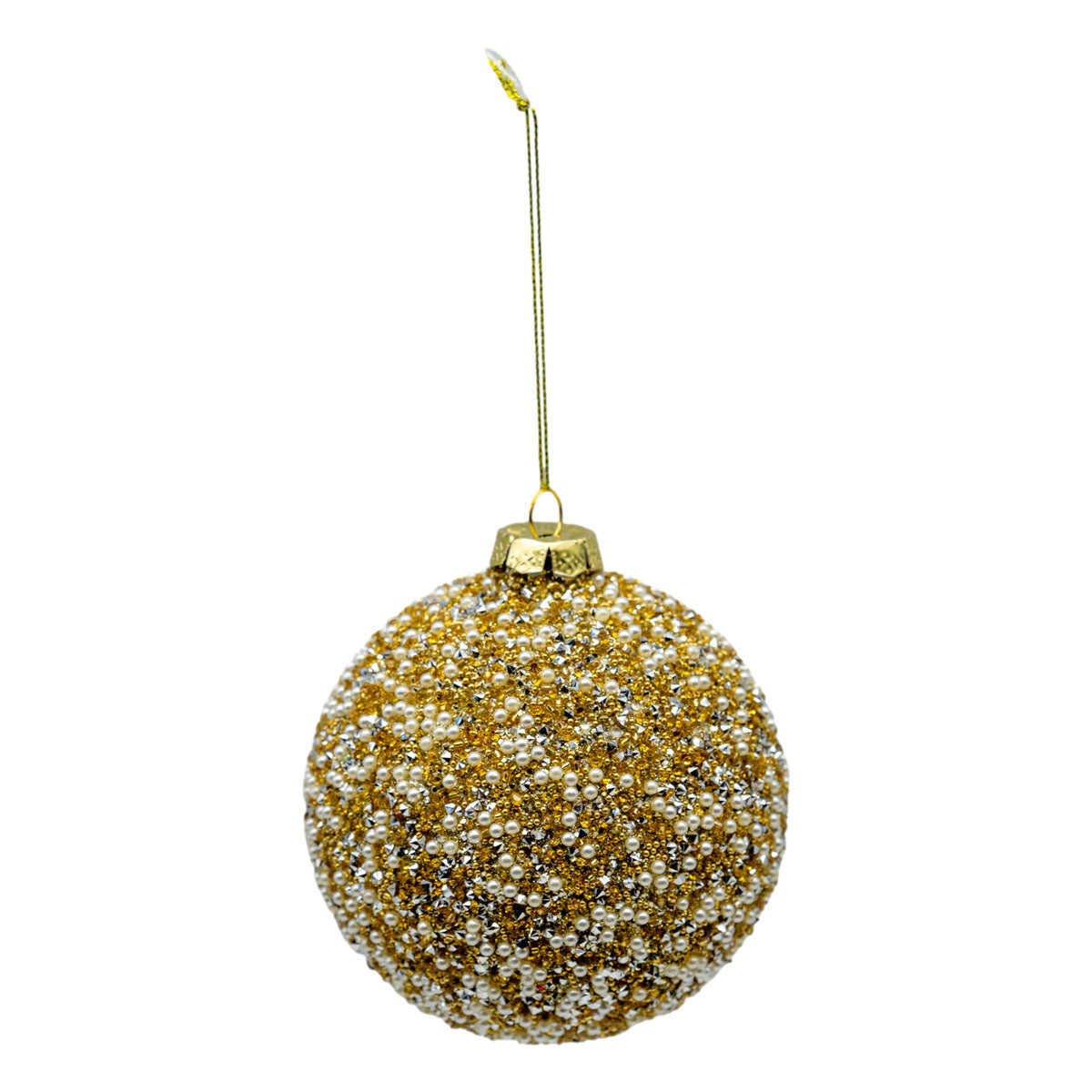 Luxe Gold Beaded Bauble - 6 Pack