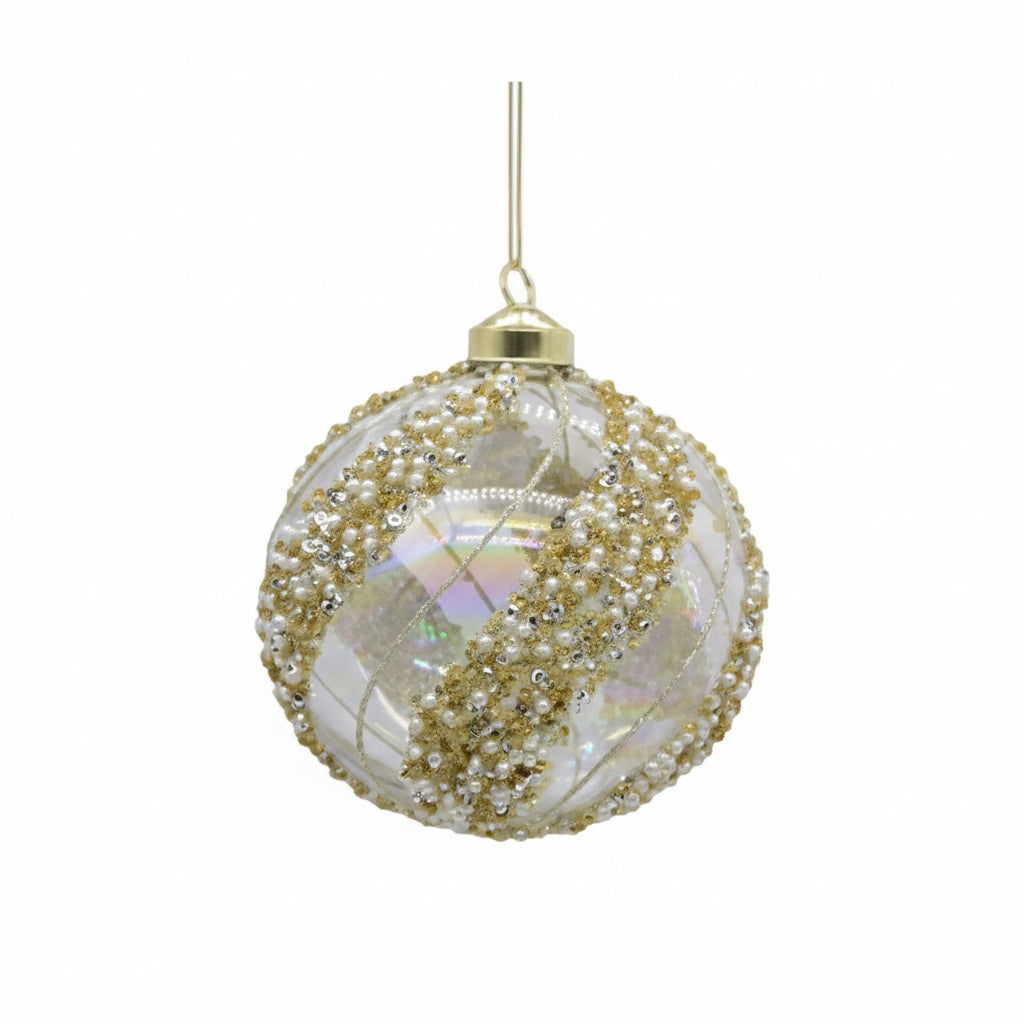 Iridescent Pearl Swirl Bauble - 6 Pack