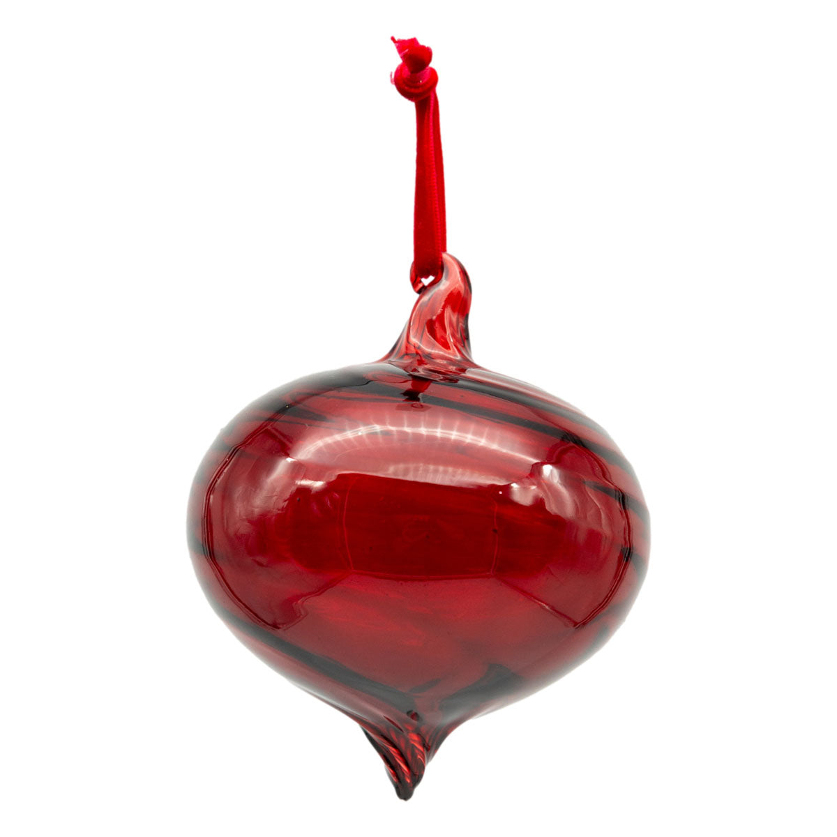 Red Glass Drop Christmas Bauble - 6 Pack