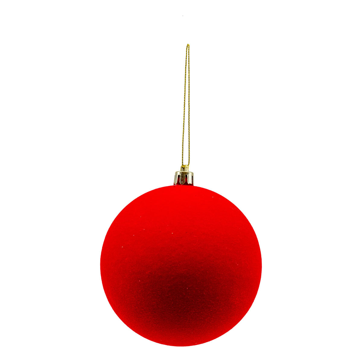 10cm Ball Velvet Red - 6 Pack