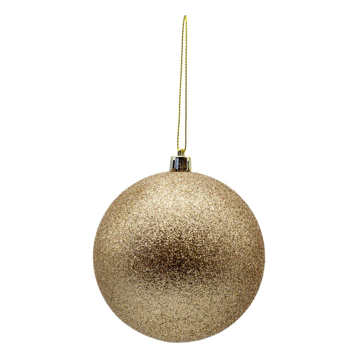 10cm Ball Glitter Champagne - 6 Pack