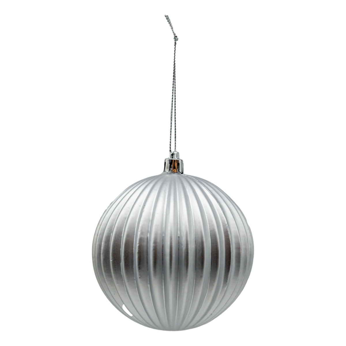 10cm Ball Lined Silver - 6 Pack